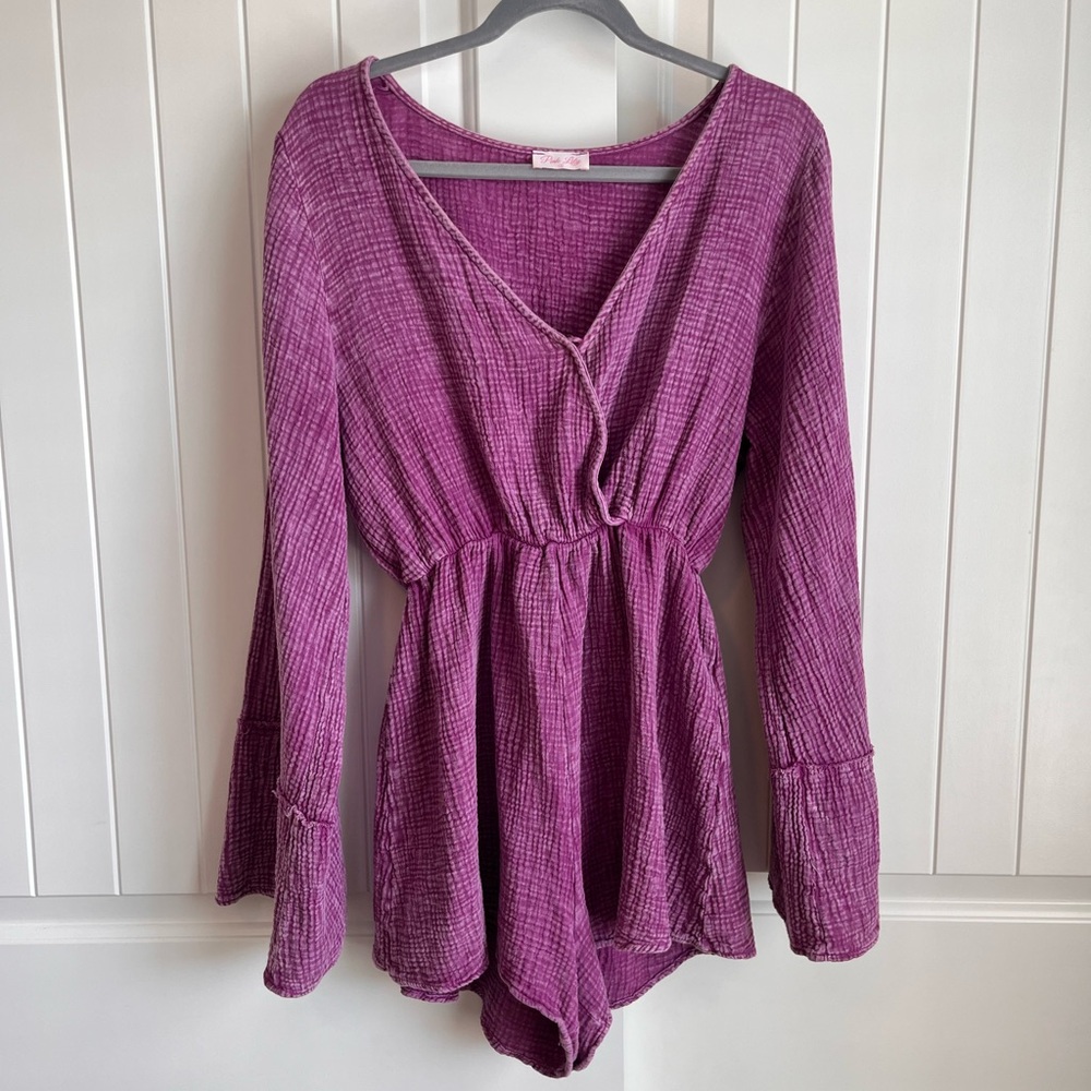 Purple Long Sleeve Romper